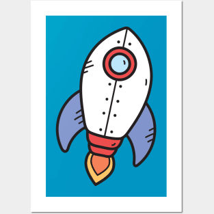 Rocket Cartoon Posters and Art
